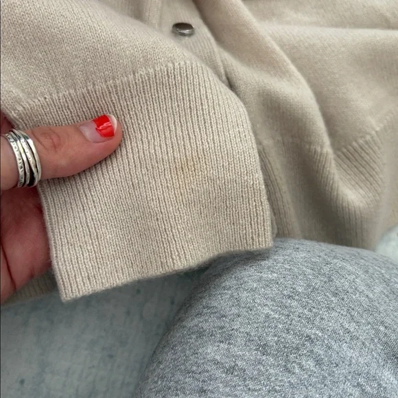 Banana Republic Light Beige Todd and Duncan Cashmere Cardigan Sweater - Picture 6 of 6